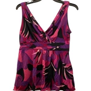 Elie Tahari printed surplice silk top S